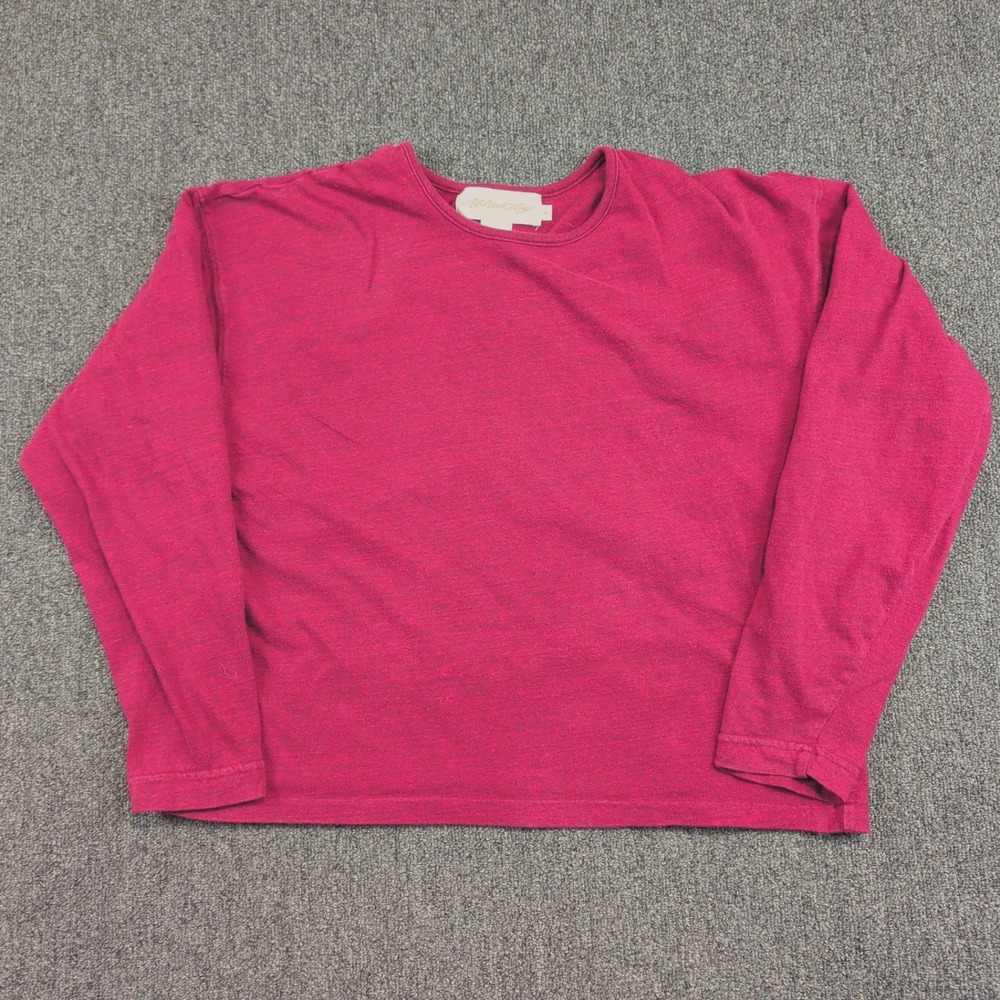 All Week Long Vintage Boxy Long Sleeve Top M Red Purple 90s Y2K Minimalist